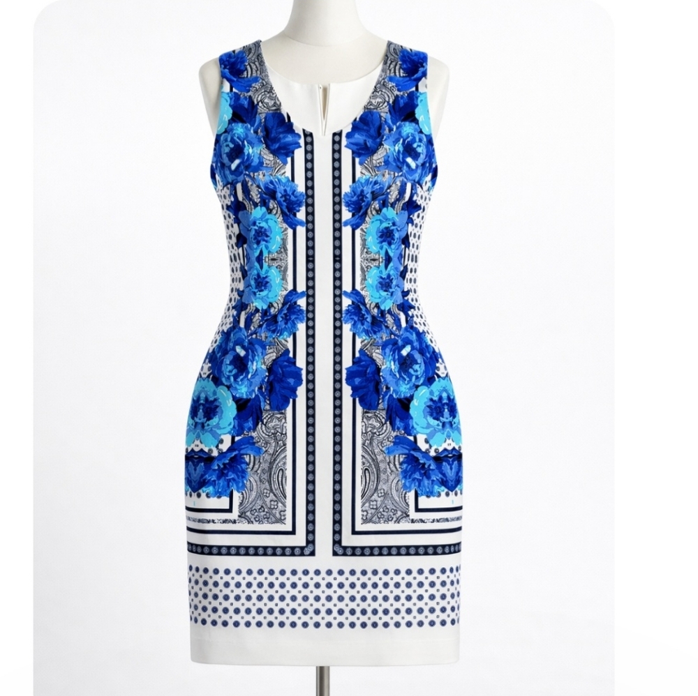 INC International Concepts Blue Floral Mini Dress